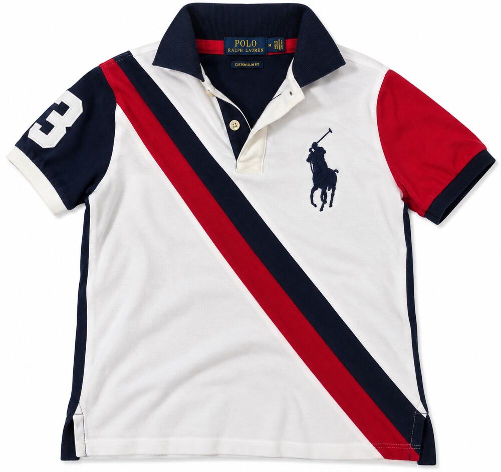 Polo Ralph Lauren Mens Medium Custom Slim Fit Big Pony Rugby Polo Shirt